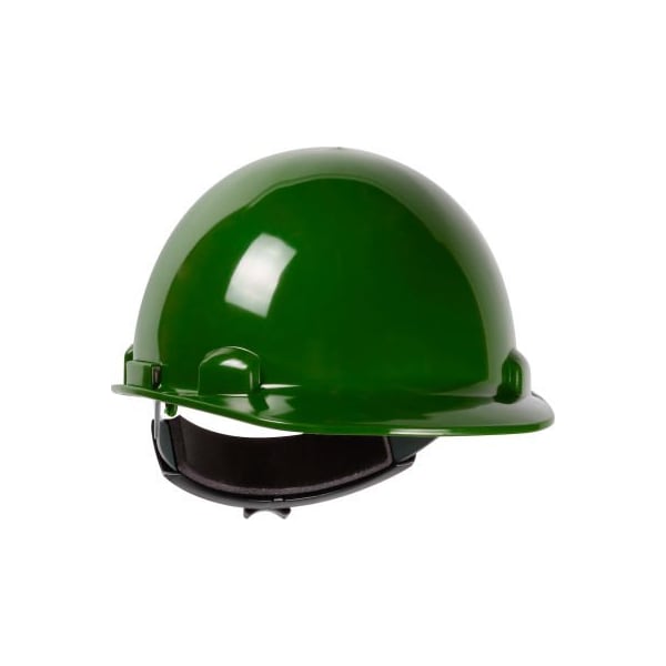 Dynamic Dom Cap Style Dome Hard Hat HDPE Shell, 4-PT Suspension, Rachet Adjustment, Green